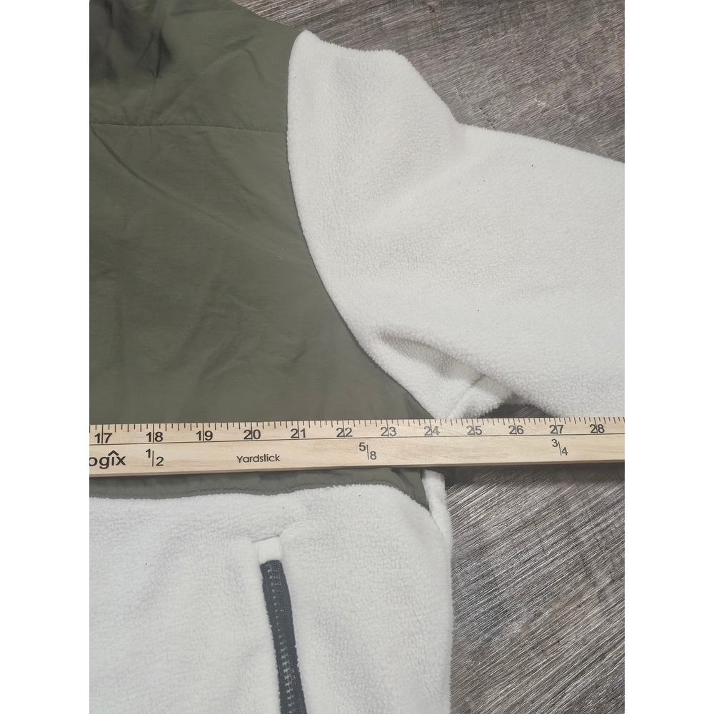 Ozark Trail Mens XL Fleece Jacket Full Zip Ivory Green Colorblock OT13807L - Picture 5 of 9
